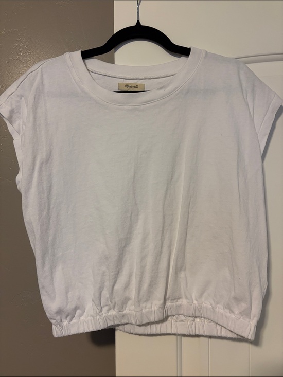 Madewell Tops - Madewell White Short Sleeve Cropped Tee